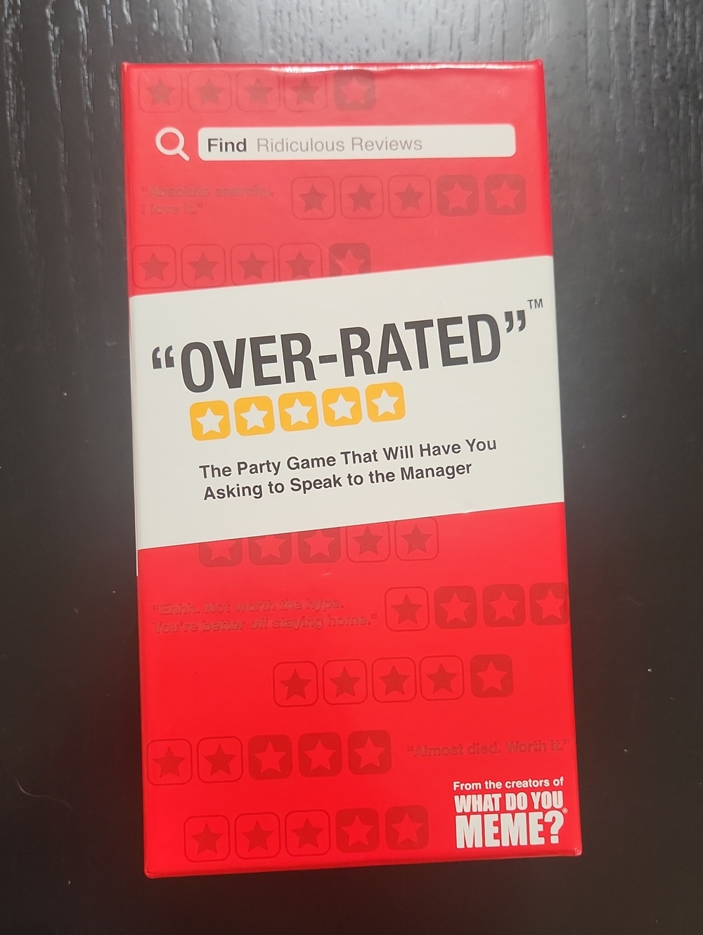 OVER-RATED Card Game - Like New Party Game